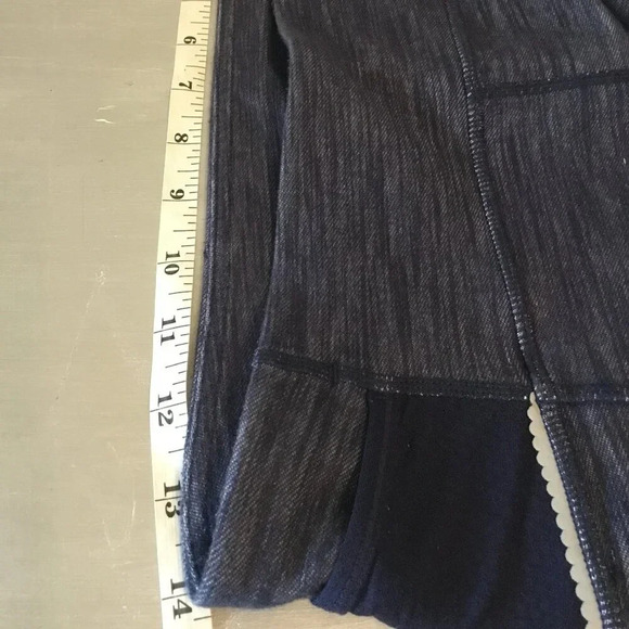 Lululemon Ride On Fold Cuff Hem Leggings Womens Denim Luon  Reflective Crop SZ 6 - Picture 13 of 14